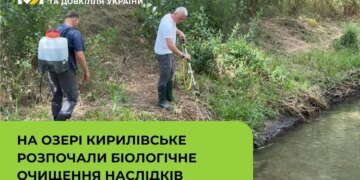 У Києві після атаки рф розпочали біологічне очищення на озері Кирилівське