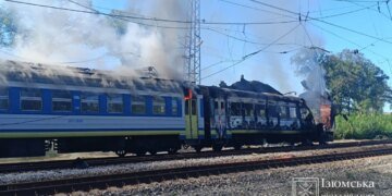 росія атакувала "шахедом" потяг Харків – Ізюм, є постраждалі