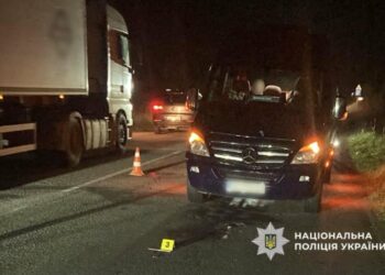 Поблизу Городка мікроавтобус наїхав на пішохода: поліція розслідує ДТП